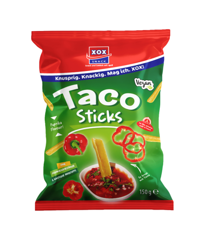 10 150g Pg XOX Taco Sticks Paprika Vegan 