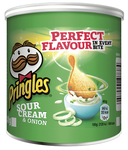 12 40 gr Ds Pringles Sour Cream & Onion 