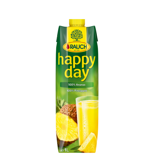 12 1.00l Pg Rauch Happy Day Ananassaft 100% Elo 