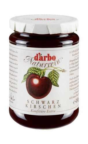 6 450gr Gl Darbo Schwarzkirsch Konfitüre naturrein 