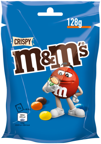 30 128g Pg M&M's Crispy Standbeutel 