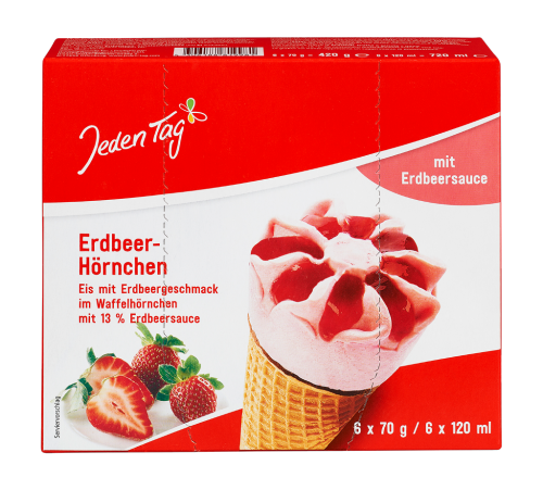 8 6erPg TKK Jeden Tag Waffelhörnchen Erdbeer 