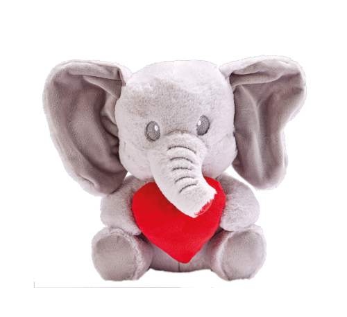 1 1St Pg Plüsch Elefant mit Herz, 25cm  
