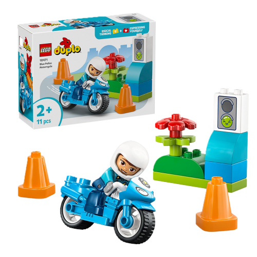 1 1St Pg Lego Duplo blaues Polizeimotorrad 
