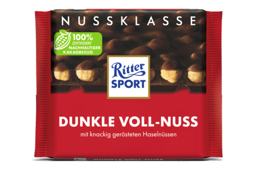 10 100gr Ta Ritter Sport Dunkle-Voll-Nuss 