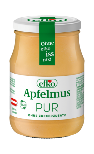 6 370ml Gl Efko Apfelmus pur ohne Zuckerzusatz 
