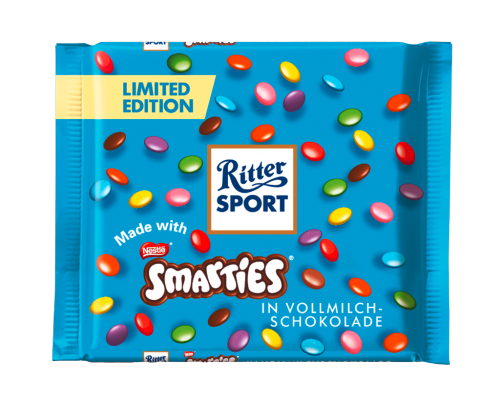 12 100gr Ta Ritter Sport Smarties Vollmilch Tafel 