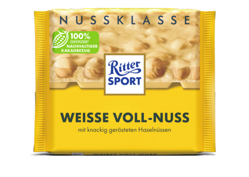 10 100gr Ta Ritter Sport Weiße-Voll-Nuss 