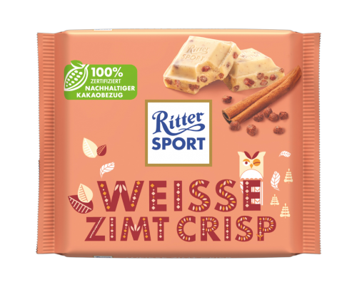 12 100gr Ta Ritter Sport Weisse Zimt Crisp 