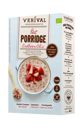 6 350g Pg Verival BIO Porridge Erdbeer Chia 