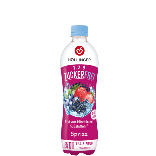 12 0.50l Fl Höllinger 1-2-3 Zuckerfrei Waldbeere PET EWP 