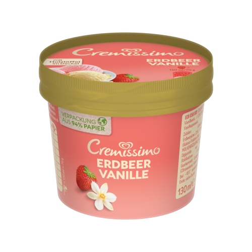 24 130ml Pg TKK Eskimo Eisbecher Cremissimo Erdbeer-Vanille 