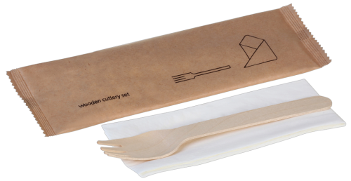 1 250   St Holz Besteckset 2-tlg Gabel + Serviette 