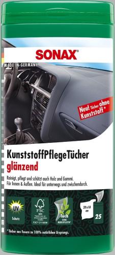 6 25St Pg Sonax Kunstoffpflegetücher glänzend Box 
