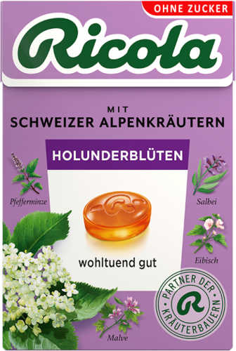 10 50g Pg Ricola Holunderblüten zuckerfrei 