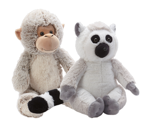 1 1St Pg Plüsch Affe und Lemur, 55 cm 