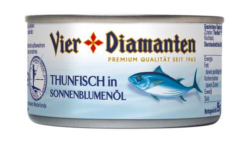 24 95g Ds Vier Diamanten Thunfisch in Sonnenblumenöl 
