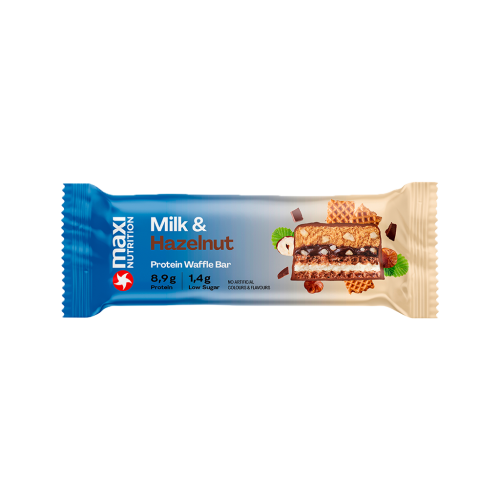 12 40g Pg MaxiNutrition Protein Waffle Bar Milk & Hazelnut  