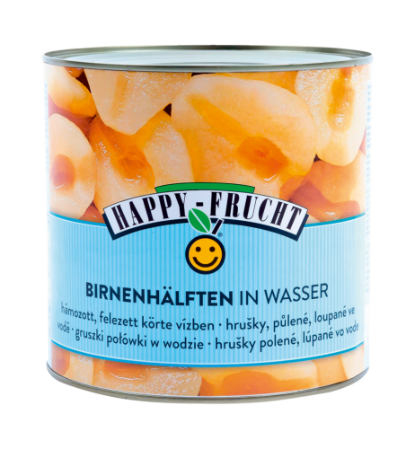 1 3/1 Ds Happy Frucht Birnen-Hälften in Wasser ca. 3kg 