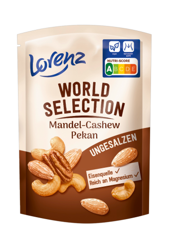10 90g Pg Lorenz World Sel. Mandel, Cashew, Pekan 