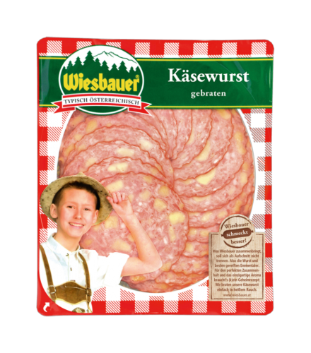 5 80 gr Pg Wiesbauer Käsewurst Gesliced 