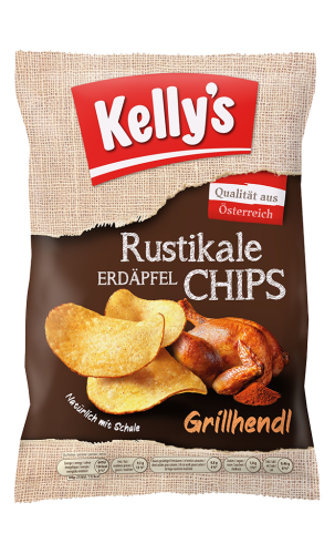 20 110g Pg Kelly's Rustikale Erdäpfel Chips Grillhendl  