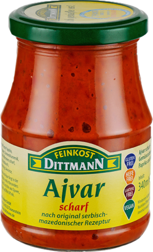 6 340ml Gl Dittmann Ajvar scharf 