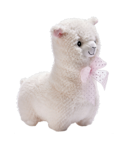 1 1St Pg Plüsch Lama mit Schleife, 28 cm 