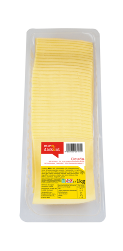 1 1kg Pg eurodiskont Gouda ca. 50 Scheiben 45% FiT 