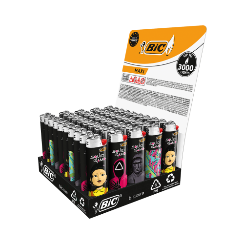 50 1St Pg BIC Feuerzeug J26 Maxi Squid Game Limited Edition 