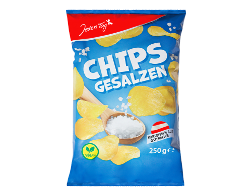16 250g Pg Jeden Tag Kartoffelchips gesalzen 