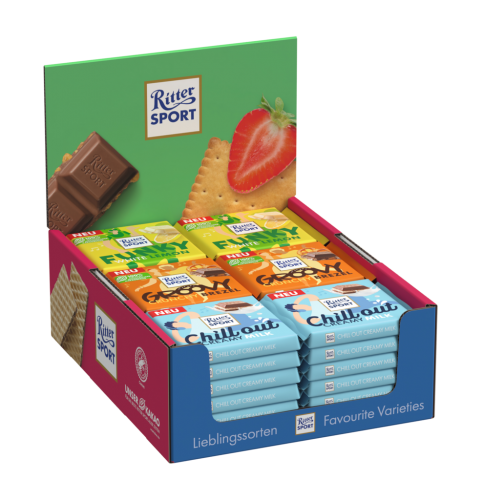 36 100g Ta Ritter Sport Bunte Vielfalt 3fach Theken Display 