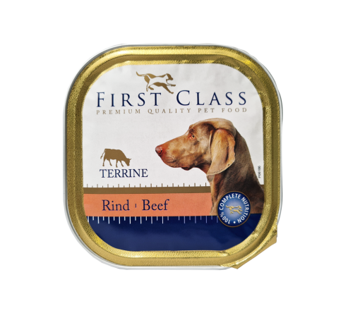 18 300gr Pg First Class Hundefutter Terrine Rind 