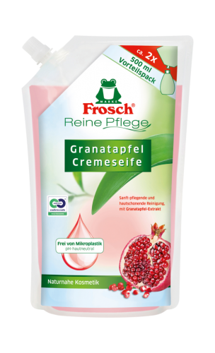 6 500ml Bt Frosch Seife Nachfüllbeutel Granatapfel 