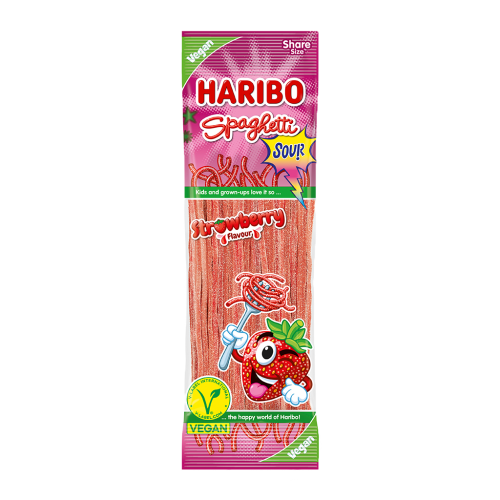 15 200g Bt Haribo Spaghetti Erdbeere  