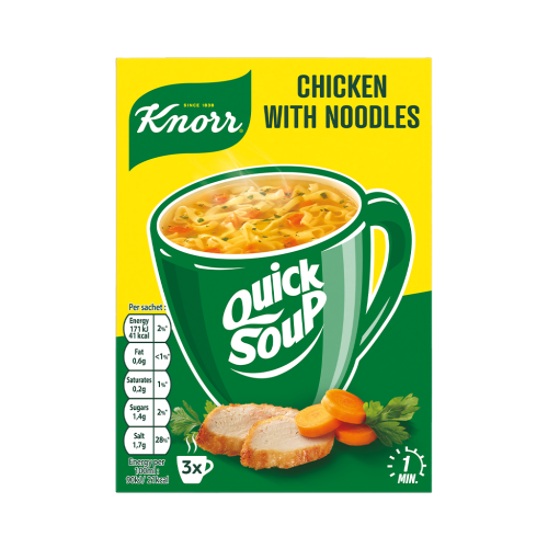 12 36g Pg Knorr Quick Instant Hühnersuppe mit Nudeln 