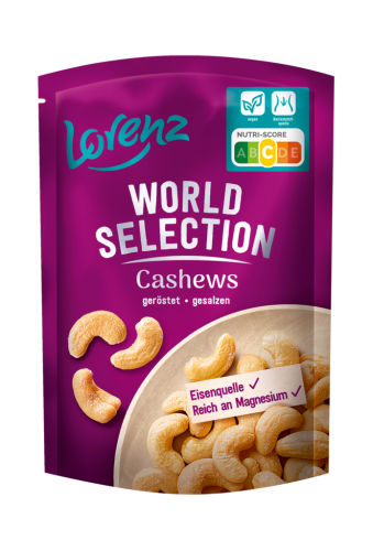 12 100g Pg Lorenz Cashews geröstet und gesalzen  