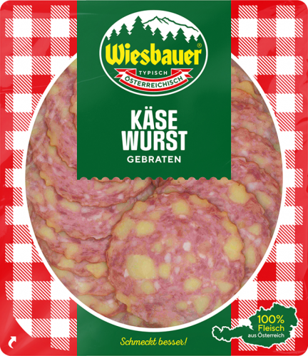 5 80g Pg Wiesbauer Käsewurst geschnitten 