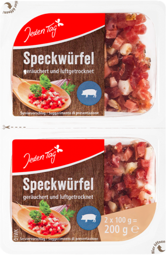 10 2/100gr Pg Jeden Tag Speckwürfel 