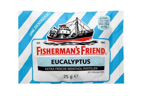 24 25g Ro Fishermans Friend Pastillen Eukalyptus zuckerfrei 
