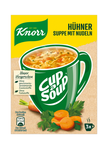 12 45g Pg Knorr Instant Cup a Soup Hühnersuppe mit Nudeln 