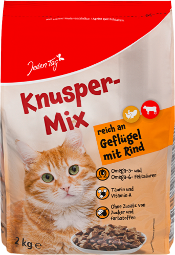 4 2.00kg Pg Jeden Tag Katzen Knuspermix reich an Geflügel mit Rind 