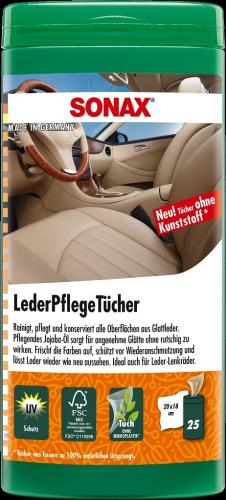 6 25St Bx Sonax Lederpflegetücher Box 