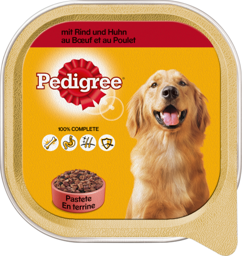 10 300g Ds Pedigree Hundefutter Rind+Huhn 