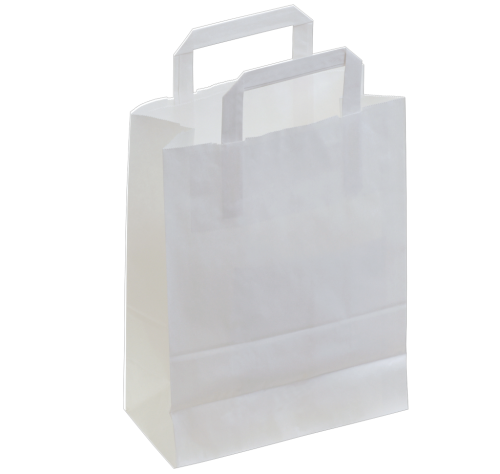 5 50St Pg Papier Taschen Weiss 26x25+17cm  