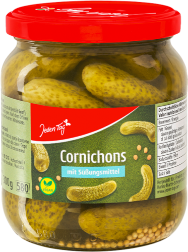 12 580ml Gl Jeden Tag Cornichons 