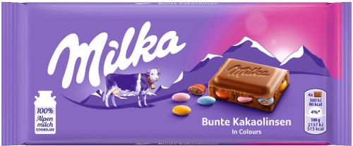 22 100gr Ta Milka Bunte Kakaolinsen 