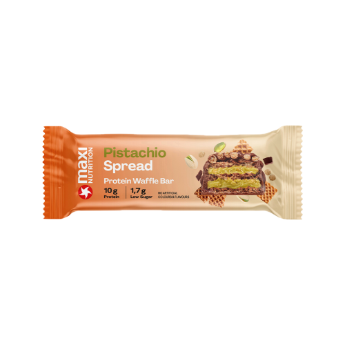 12 39g Pg MaxiNutrition Protein Waffle Bar Pistachio Spread 