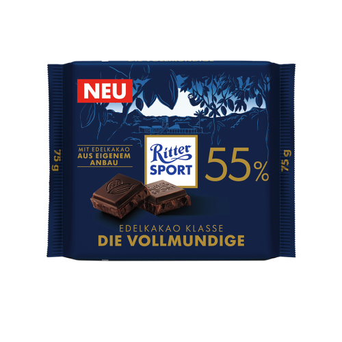 15 75g Ta Ritter Sport Edelkakao Die Vollmundige 55% 
