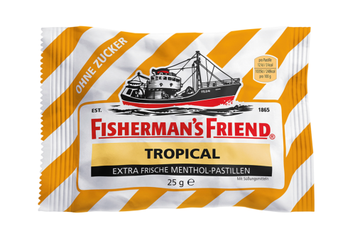 24 25g Ro Fishermans Friend Pastillen Tropic zuckerfrei 